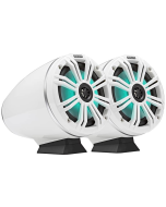 Kicker  KMFC65 6" Flat-Mount Marine Cans Loaded with 45KM654L speaker pair; white grill on white can - 46KMFC65W