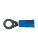 Install Bay BVRT14 Blue Vinyl Ring Terminal 16-14 Gauge 1/4 inch - 100 Pack
