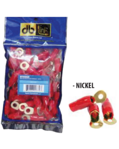 DB Link RT450NR 4 Ga. 5/16" Red Nickel Ring Terminal, 50 Pcs