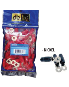 DB Link RT450NBK 4 Ga. 5/16" Black Nickel Ring Terminal, 50 Pcs