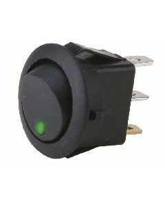 Install Bay IBRRSG Round Rocker Switch  Green Led No Leads 20amp -  Pack of 5