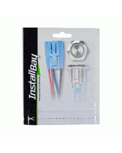 Install Bay IBRSSW16 16MM Stainless Round Switch W/Latch & Harness - White