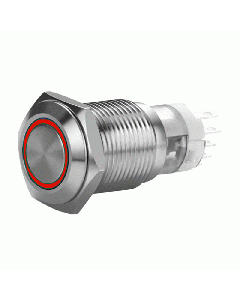 Install Bay MIBRSSR19 19 MM STAINLESS MOMENTARY SWITCH WITH HARNESS 5A IP67 - RED