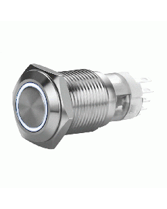 Install Bay MIBRSSW16 16 MM STAINLESS MOMENTARY SWITCH WITH HARNESS 5A IP67-WHITE