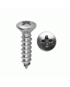 Install Bay POHSC834 #8 X 3/4 PHIL OVAL HEAD SS CHROME- Bag of 100